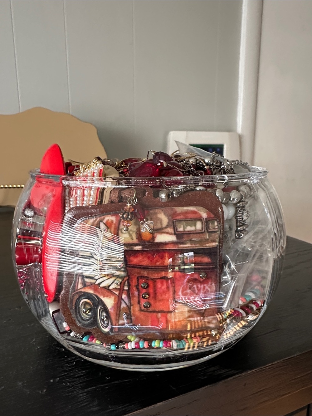 Mystery Jewelry Jar In Shades Of Red